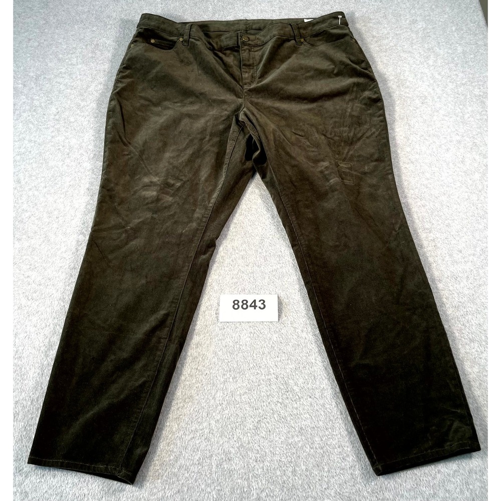 Vince Camuto Pants Womens 20W Olive Green Corduroy Cotton Stretch Comfort